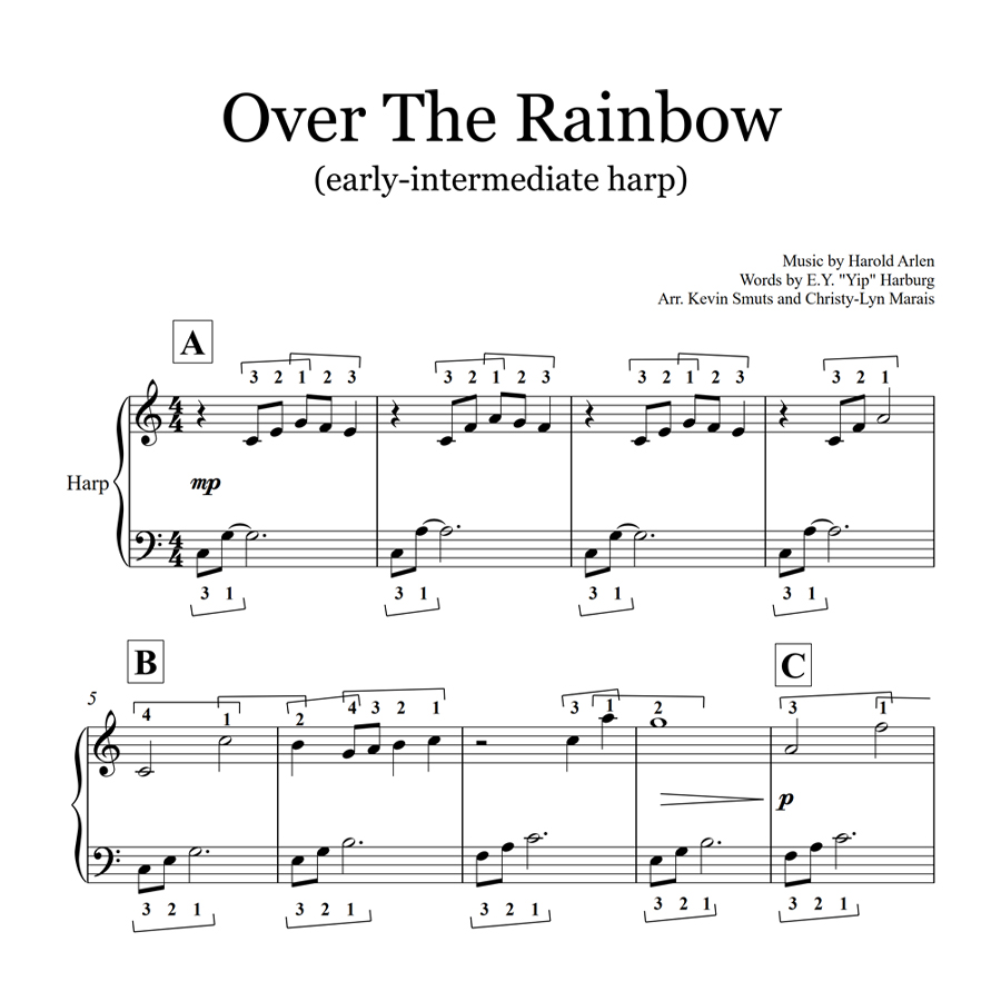 Over the Rainbow Sheet Music – Learning the Harp
