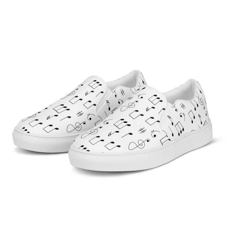 Canvas Shoes – Low Top with Music Notes – Learning the Harp